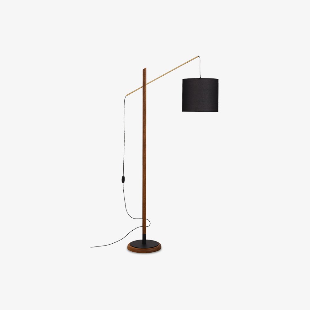 mid-century-modern-walnut-wood-arched-floor-lamp-with-fabric-drum-shade-standing-light