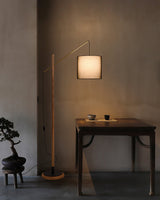 mid-century-modern-walnut-wood-arched-floor-lamp-with-fabric-drum-shade-standing-light