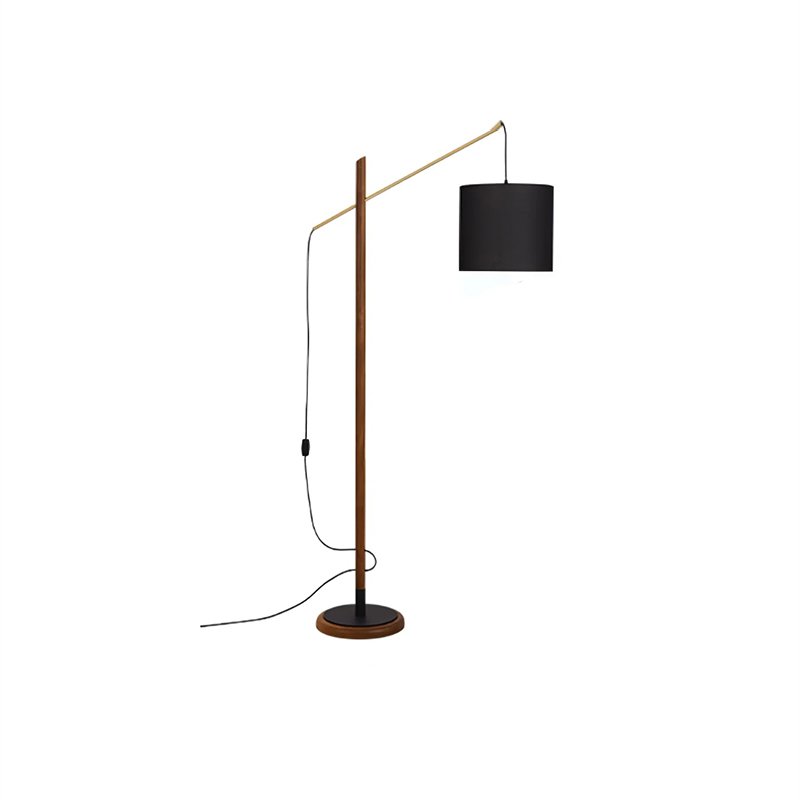 mid-century-modern-walnut-wood-arched-floor-lamp-with-fabric-drum-shade-standing-light