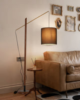 mid-century-modern-walnut-wood-arched-floor-lamp-with-fabric-drum-shade-standing-light