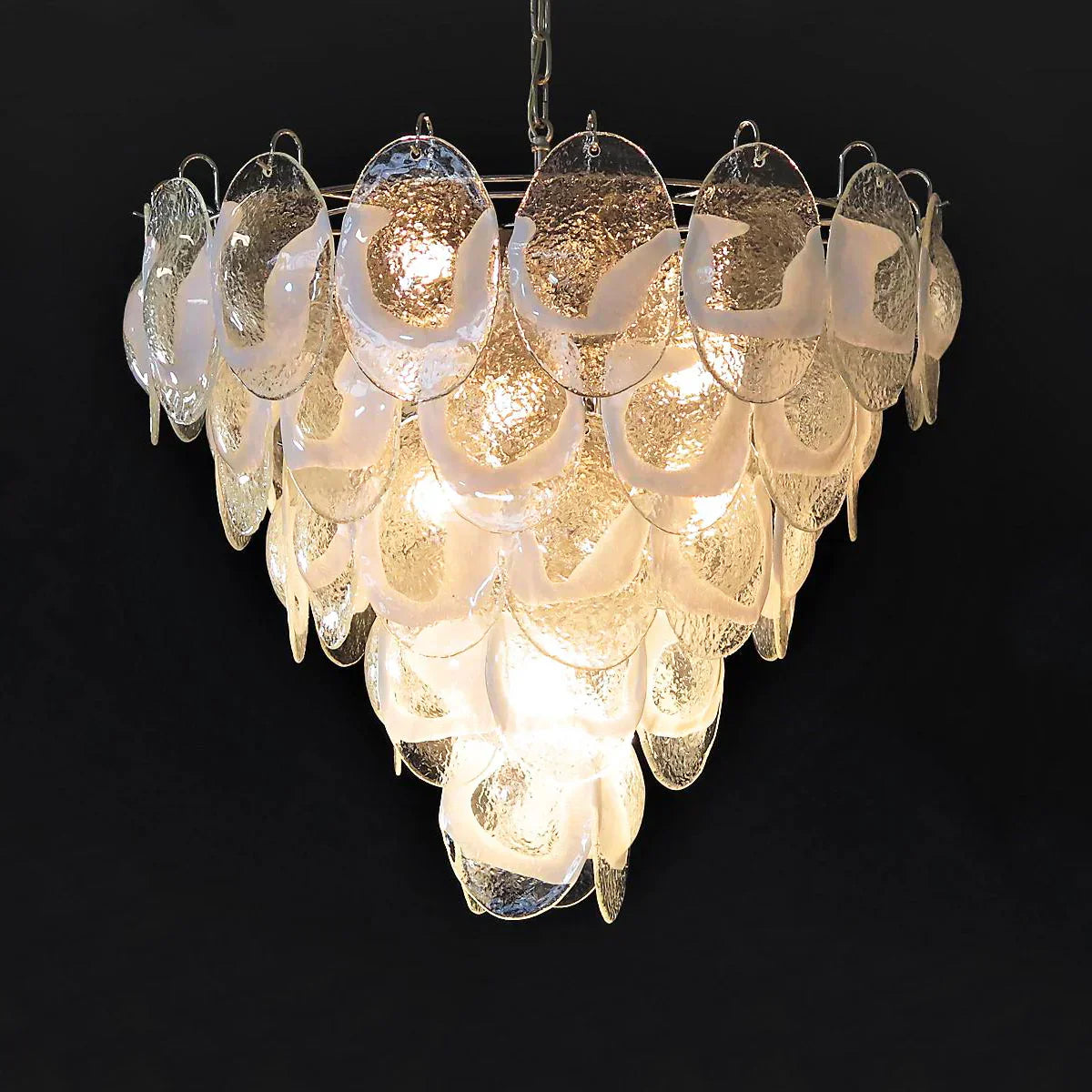 murano-style-transparent-glass-sheet-chandelier-with-gold-chrome-nickel-metal-frame