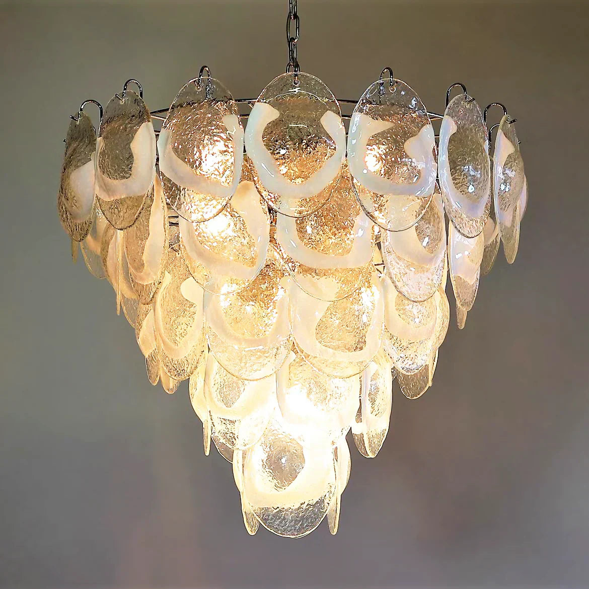 murano-style-transparent-glass-sheet-chandelier-with-gold-chrome-nickel-metal-frame