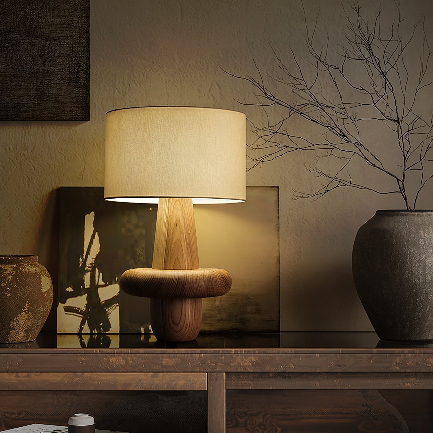 modern-eyelet-table-lamp-with-solid-wood-base-and-white-cloth-shade-for-bedside-lighting