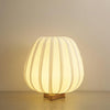 Modern Fabric Wood Minimalist Table Lamp with Integrated LED for Bedroom and Living Room