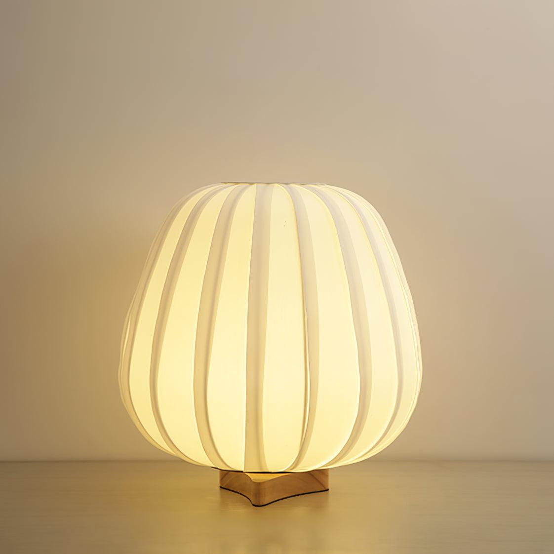 Modern Fabric Wood Minimalist Table Lamp with Integrated LED for Bedroom and Living Room