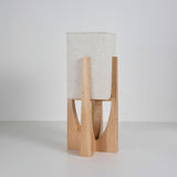 Modern Fairbanks Standing Lamp with Ash Wood Frame and White Fabric Shade