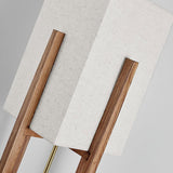 Modern Fairbanks Standing Lamp with Ash Wood Frame and White Fabric Shade