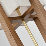Modern Fairbanks Standing Lamp with Ash Wood Frame and White Fabric Shade