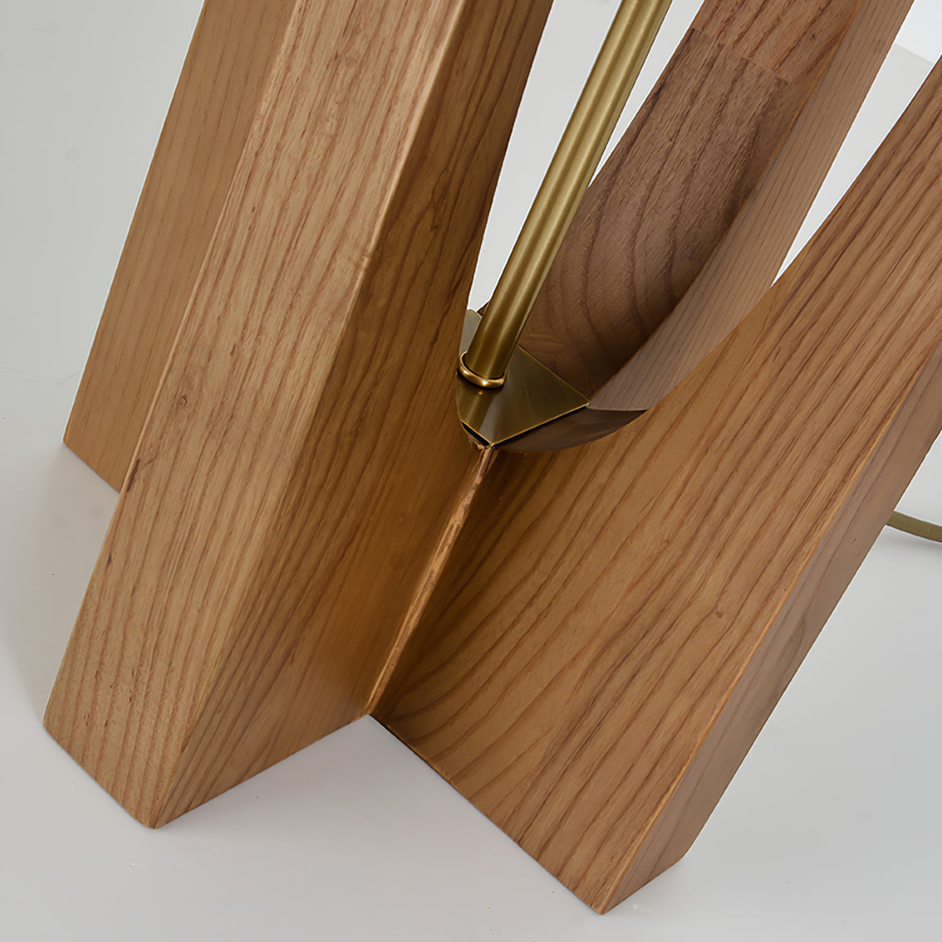 Modern Fairbanks Standing Lamp with Ash Wood Frame and White Fabric Shade
