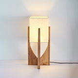 Modern Fairbanks Standing Lamp with Ash Wood Frame and White Fabric Shade