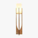 Modern Fairbanks Standing Lamp with Ash Wood Frame and White Fabric Shade