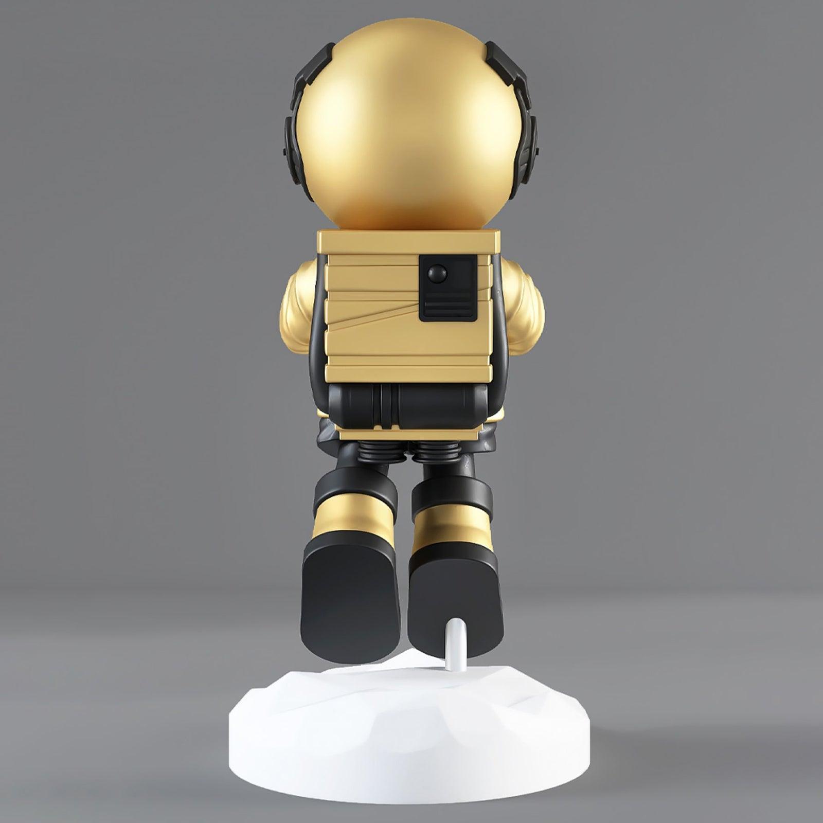 Astronaut Resin Floor Lamp with 5D Printed Globe and Rechargeable Battery for Bedroom