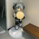 Astronaut Resin Floor Lamp with 5D Printed Globe and Rechargeable Battery for Bedroom