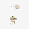 Modern Feather Floor Lamp with Storage Drawer and White Marble Base