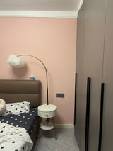 Modern Feather Floor Lamp with Storage Drawer and White Marble Base