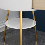 Modern Feather Floor Lamp with Storage Drawer and White Marble Base