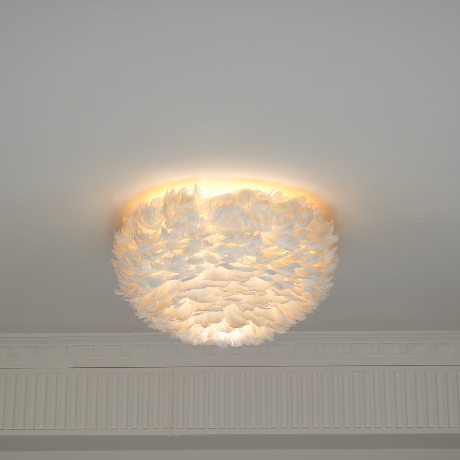 Modern Goose Feather Ceiling Lamp for Bedroom and Living Room Decor