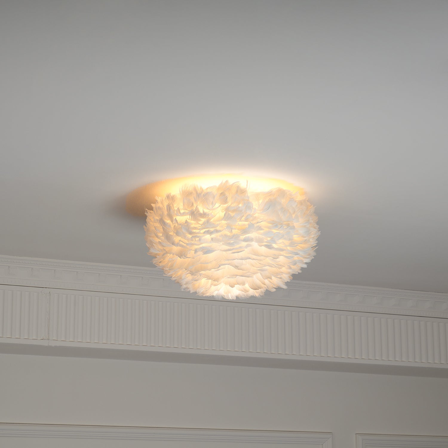 Modern Goose Feather Ceiling Lamp for Bedroom and Living Room Decor