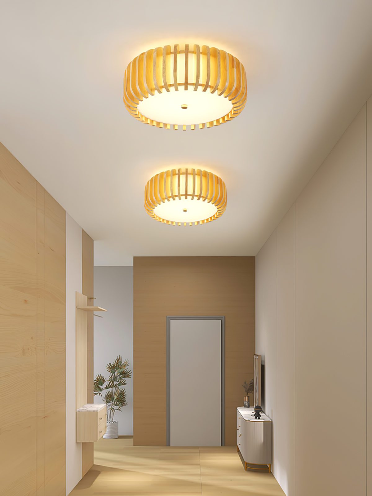 modern-yellow-wooden-fence-flush-mount-led-ceiling-light-with-three-color-changing-modes