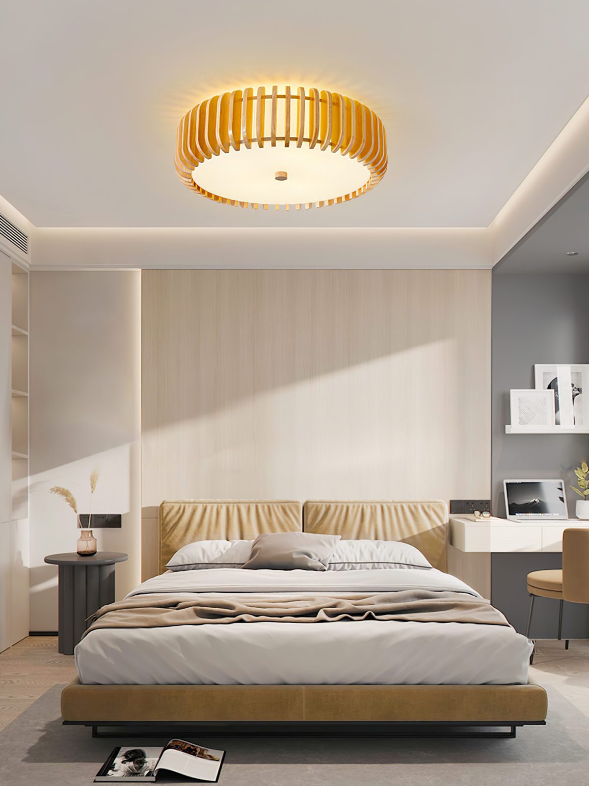 modern-yellow-wooden-fence-flush-mount-led-ceiling-light-with-three-color-changing-modes