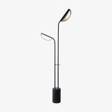 Modern Filo Floor Lamp with Black Marble Base and Rotatable Leaf Design LED Light