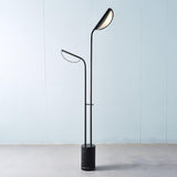 Modern Filo Floor Lamp with Black Marble Base and Rotatable Leaf Design LED Light