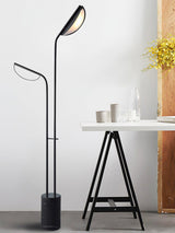 Modern Filo Floor Lamp with Black Marble Base and Rotatable Leaf Design LED Light