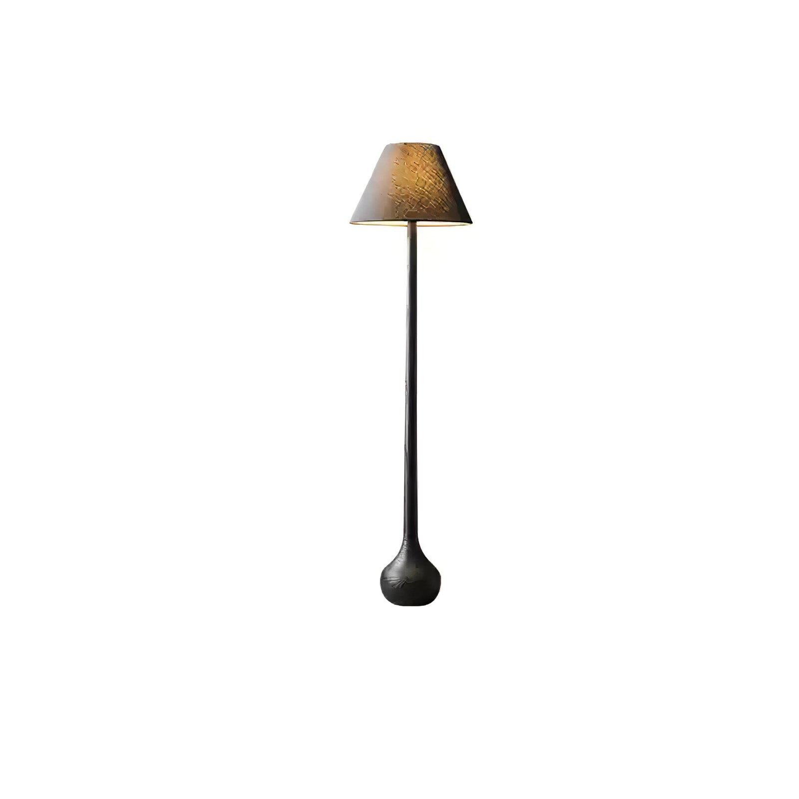 Elegant Solid Wood Uplight Floor Lamp with Fabric Shade and Metal Accents
