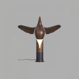 Fire Dancer Sculptural LED Table Lamp Modern Wood and Metal Designer Task Light for Interiors