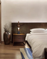 Fire Dancer Sculptural LED Table Lamp Modern Wood and Metal Designer Task Light for Interiors