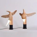 Fire Dancer Sculptural LED Table Lamp Modern Wood and Metal Designer Task Light for Interiors