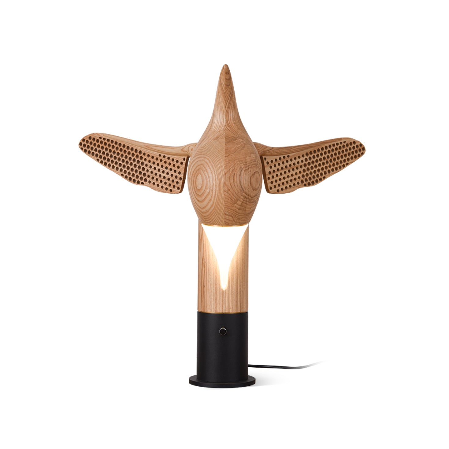 Fire Dancer Sculptural LED Table Lamp Modern Wood and Metal Designer Task Light for Interiors