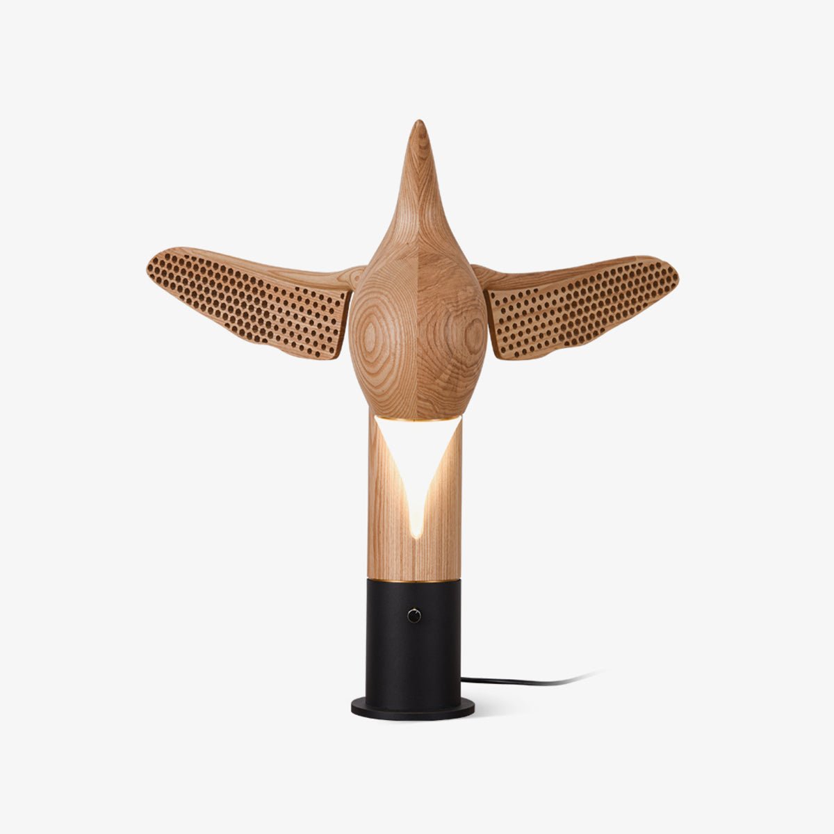 Fire Dancer Sculptural LED Table Lamp Modern Wood and Metal Designer Task Light for Interiors