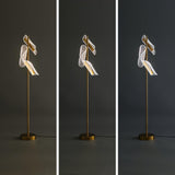Modern Gold Sculptural Flame Floor Lamp with Integrated LED Acrylic Shades