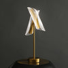 Modern Flame Shaped Acrylic Table Lamp with Gold Metal Base and Integrated LED