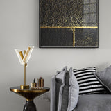 Modern Flame Shaped Acrylic Table Lamp with Gold Metal Base and Integrated LED