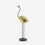 Elegant Flamingo Sculpture Standing Light with Frosted Glass Shade for Modern Interiors