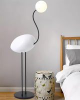 Elegant Flamingo Sculpture Standing Light with Frosted Glass Shade for Modern Interiors