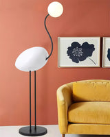 Elegant Flamingo Sculpture Standing Light with Frosted Glass Shade for Modern Interiors