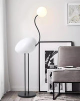 Elegant Flamingo Sculpture Standing Light with Frosted Glass Shade for Modern Interiors