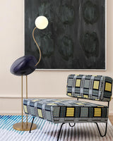 Elegant Flamingo Sculpture Standing Light with Frosted Glass Shade for Modern Interiors