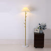 Flapper Elegant Standing Floor Lamp with Marble Base and Fabric Shade