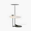 Modern Flat Metal Pan LED Floor Lamp with Dual Disc Design for Soft Ambient Lighting