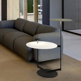 Modern Flat Metal Pan LED Floor Lamp with Dual Disc Design for Soft Ambient Lighting