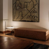 Modern Flat Metal Pan LED Floor Lamp with Dual Disc Design for Soft Ambient Lighting