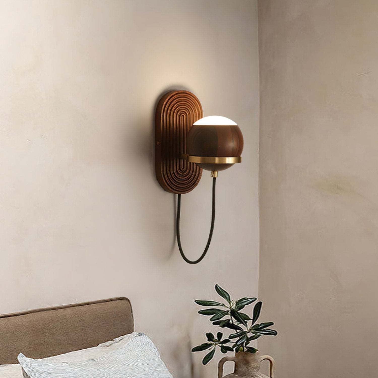 modern-walnut-wood-and-brass-round-wall-lamp-with-tri-color-integrated-led-sconce