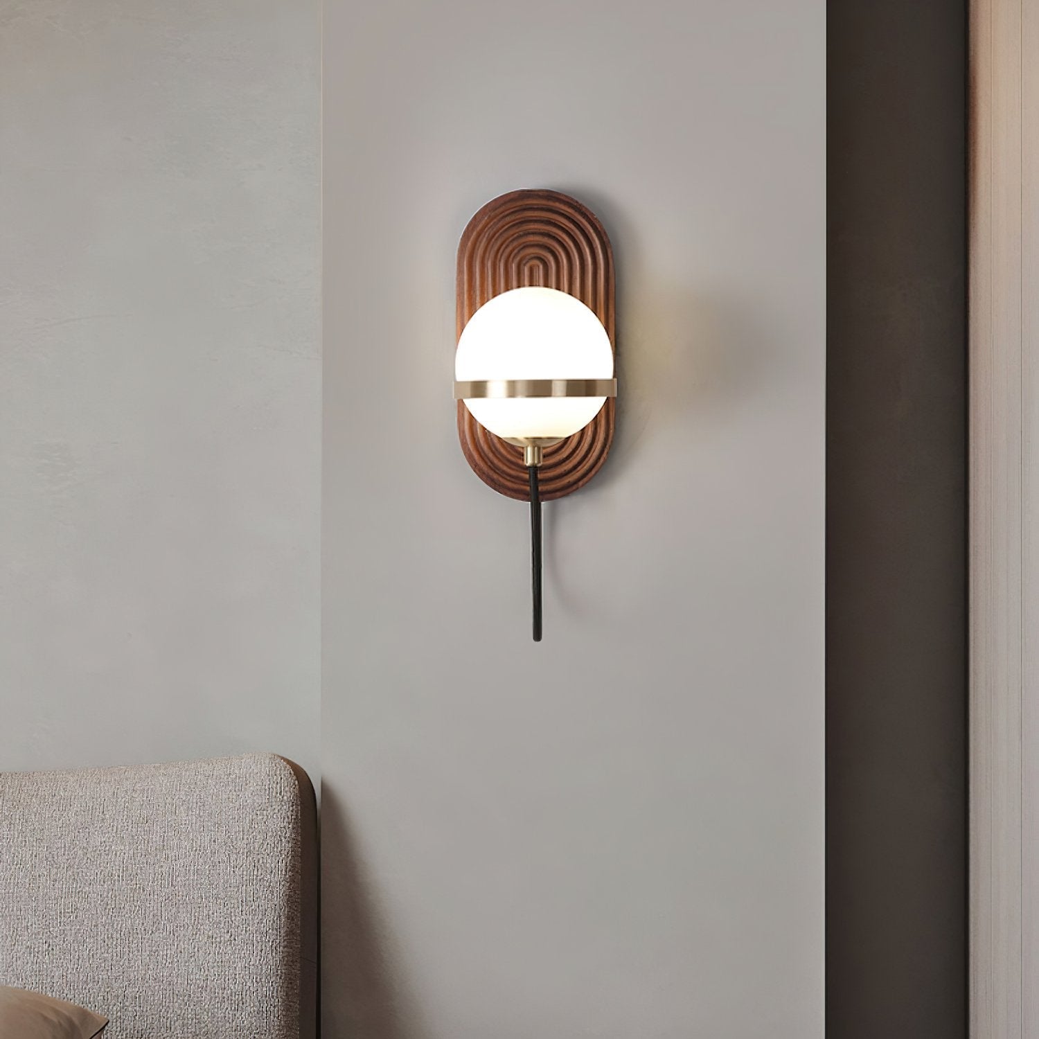 modern-walnut-wood-and-brass-round-wall-lamp-with-tri-color-integrated-led-sconce