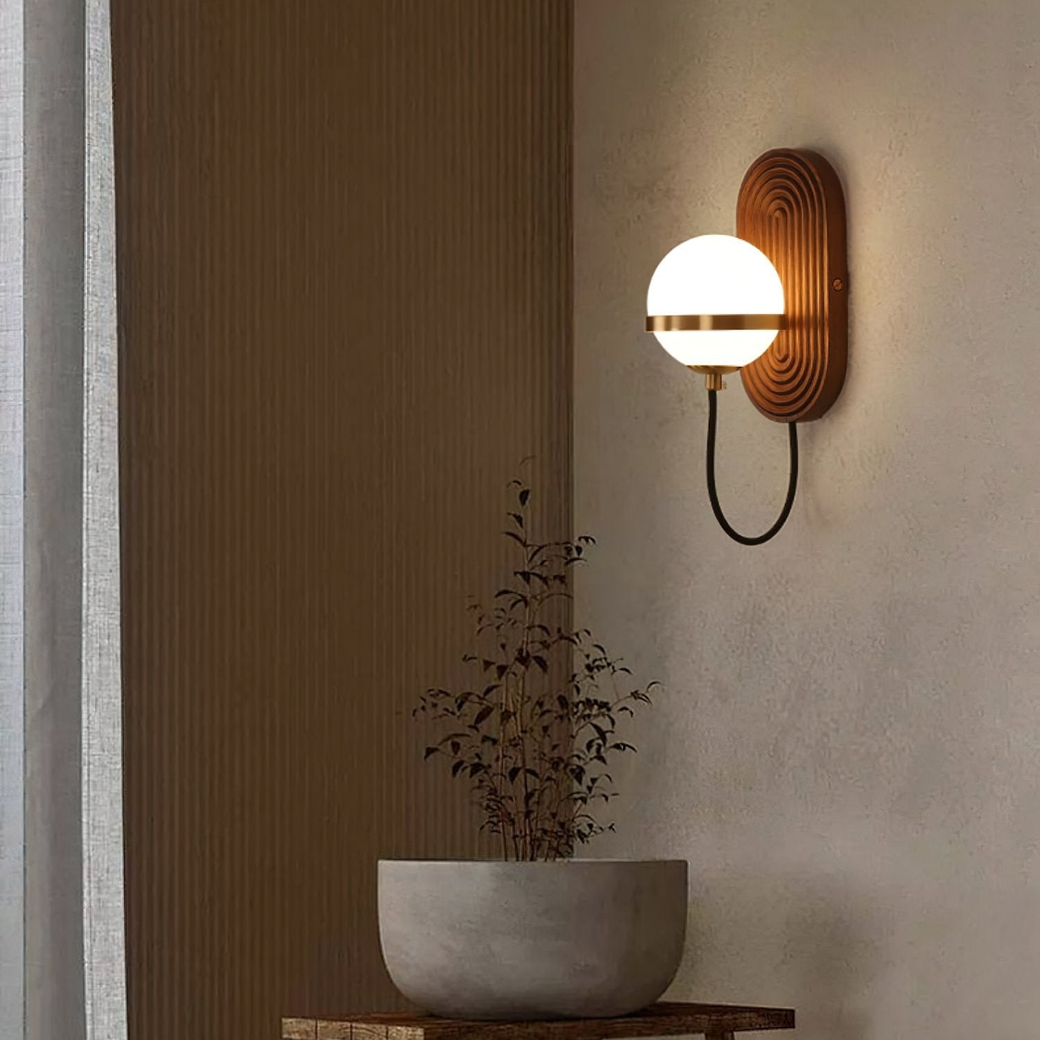 modern-walnut-wood-and-brass-round-wall-lamp-with-tri-color-integrated-led-sconce