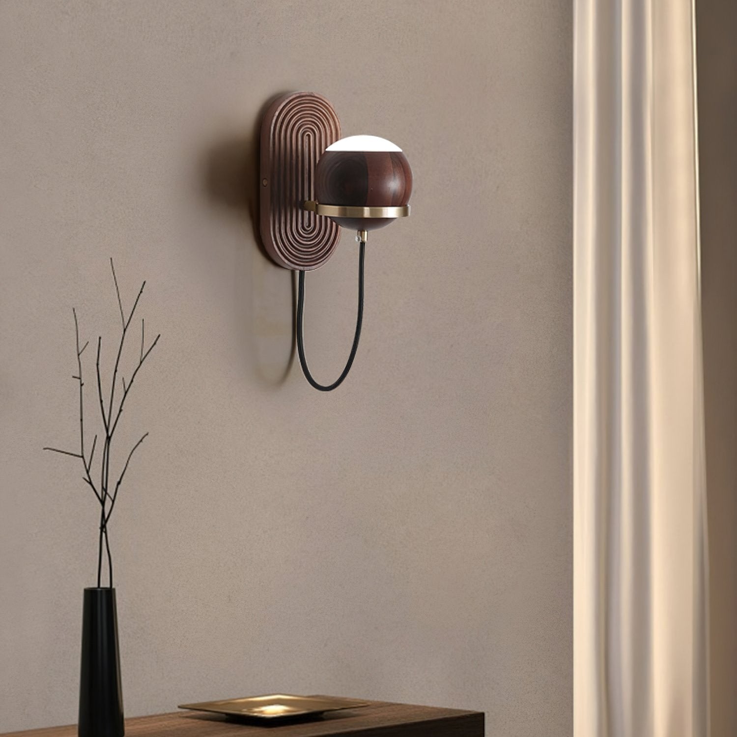 modern-walnut-wood-and-brass-round-wall-lamp-with-tri-color-integrated-led-sconce
