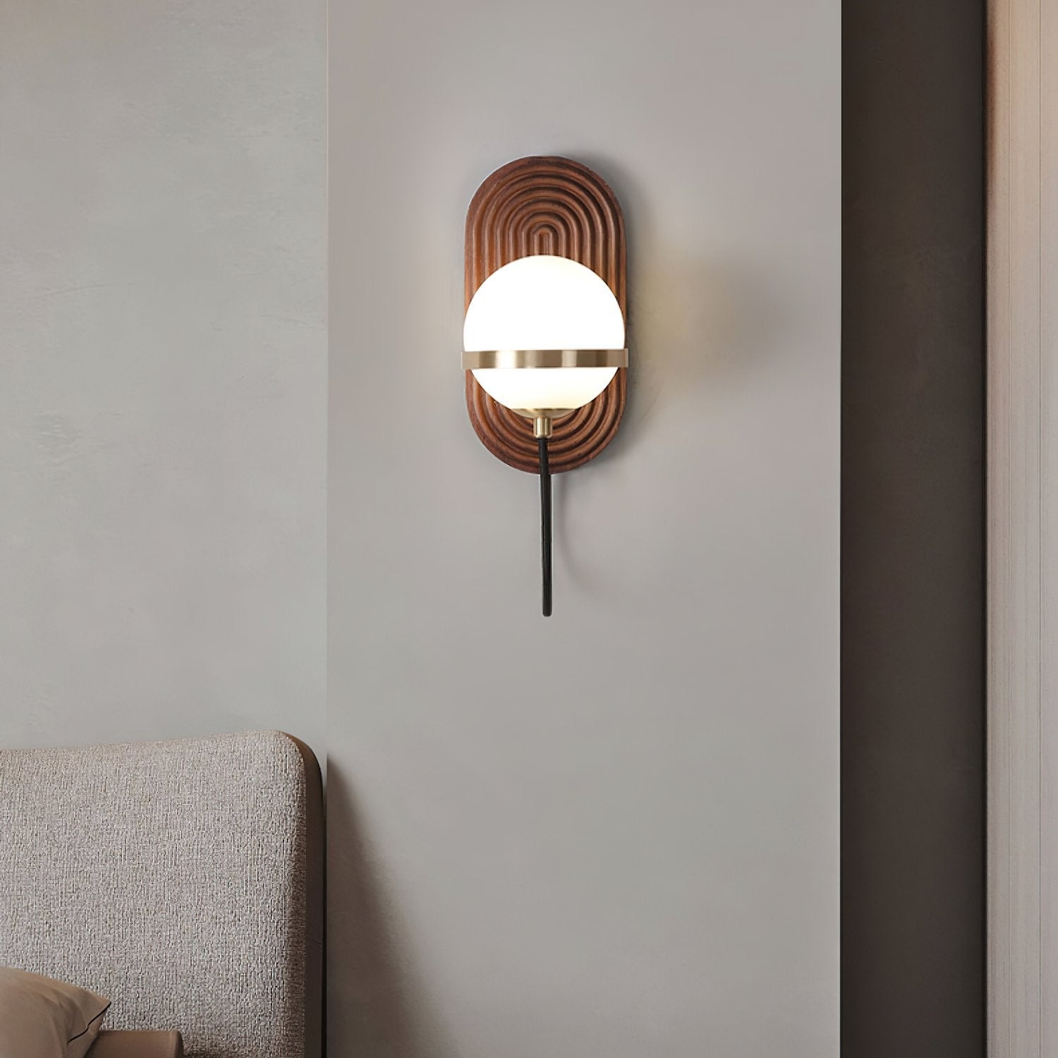modern-walnut-wood-and-brass-round-wall-lamp-with-tri-color-integrated-led-sconce